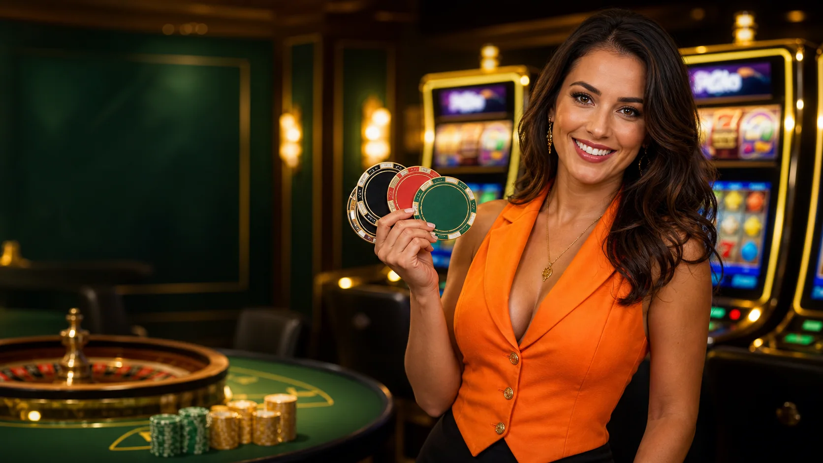 Juegos de casino Spininio con tragaperras, ruleta y fichas